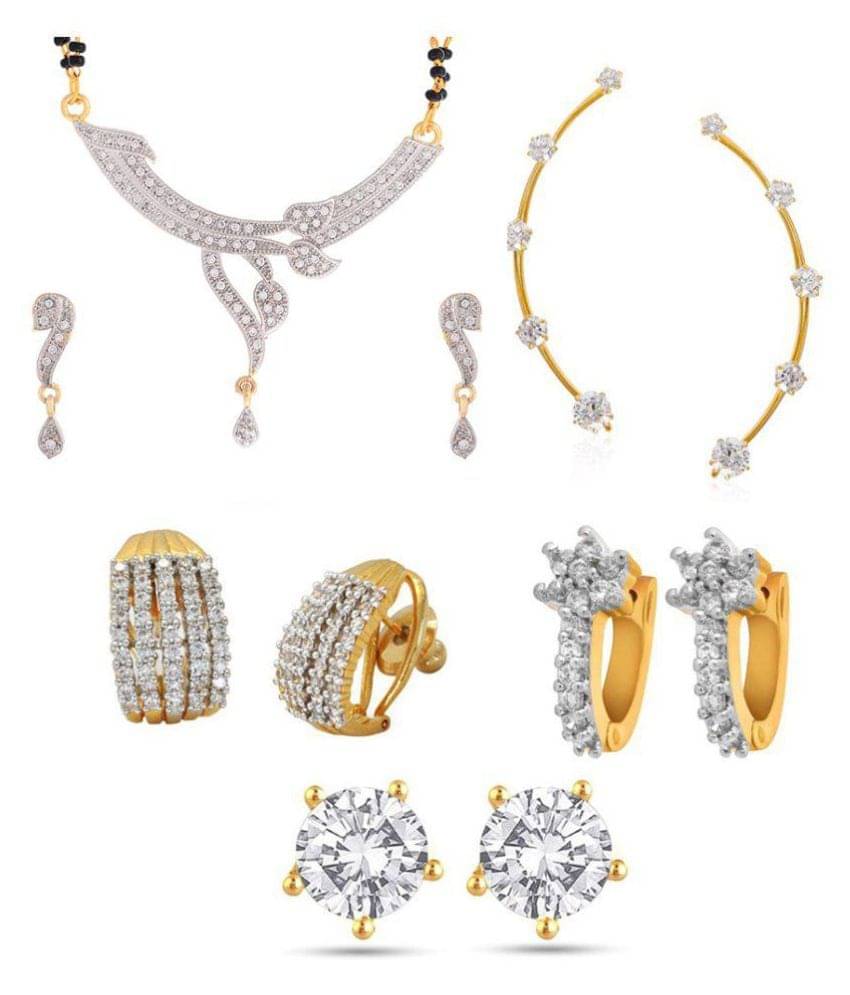 Zeneme Gorgeous combo of 1 Mangalsutra, 3 Earrings and 1 Earcuffs Zeneme Gorgeous combo of 1 Mangalsutra, 3 Earrings and 1 Earcuffs