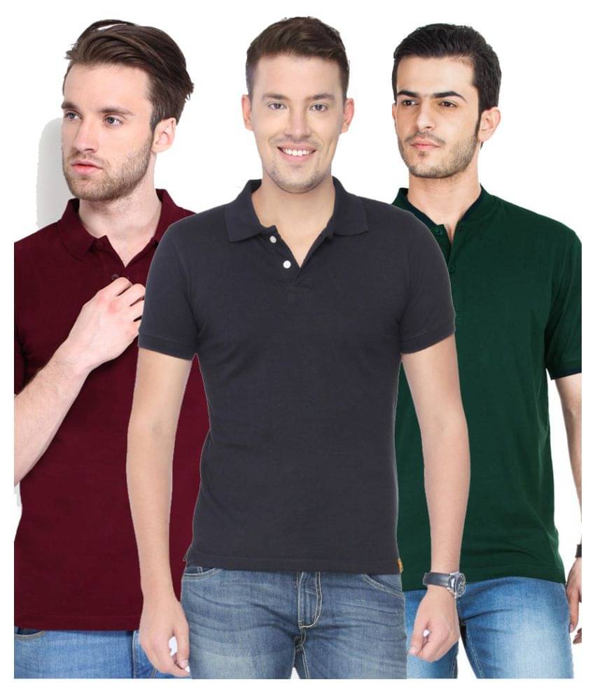 CONCEPTS Multi Polyester Polo T-Shirt Pack of 3 CONCEPTS Multi Polyester Polo T-Shirt Pack of 3