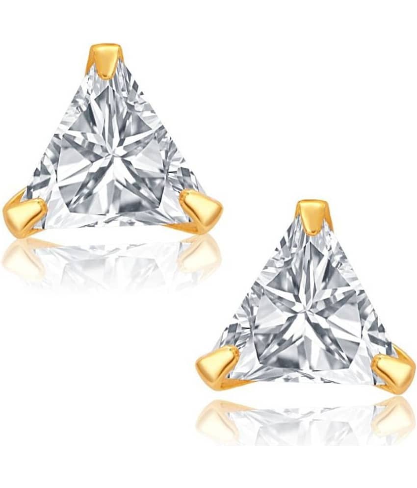 Fashion Frill Single Stone Triangle Shape Earring - Earrings | Buy online on ZillyBuy
