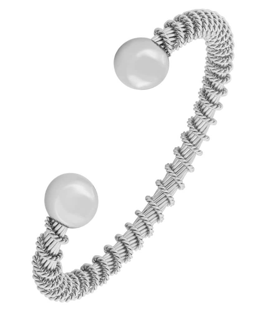 The Jewelbox Mesh Rope 316L Surgical Stainless Steel Free Size Cuff Kada Bracelet Bangle For Boys Men - Bangles & Bracelets | Buy online on ZillyBuy