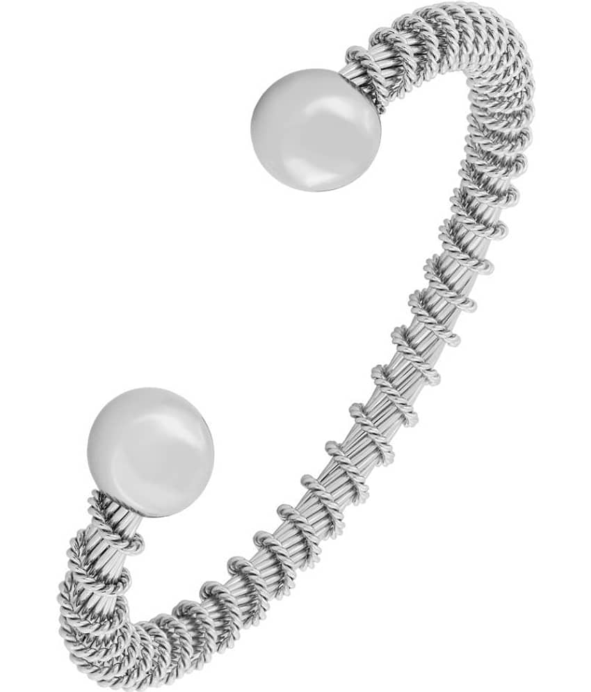 The Jewelbox Mesh Rope 316L Surgical Stainless Steel Free Size Cuff Kada Bracelet Bangle For Boys Men - Bangles & Bracelets | Buy online on ZillyBuy