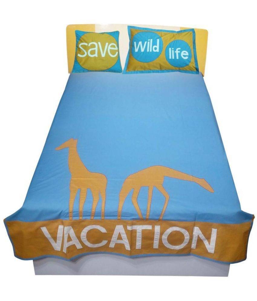 HUGS N RUGS Cotton Single Bedsheet ( Blue ) HUGS N RUGS Cotton Single Bedsheet ( Blue )
