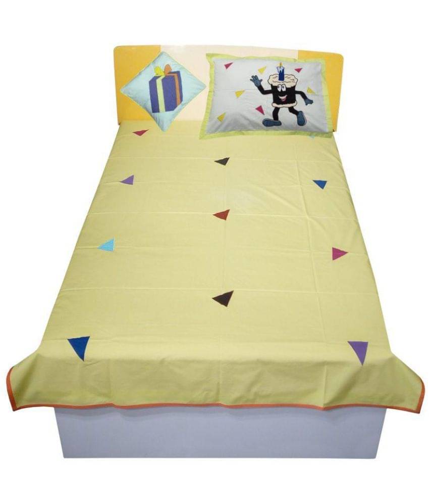 HUGS N RUGS Cotton Single Bedsheet ( Multi )     			HUGS N RUGS Cotton Single Bedsheet ( Multi )