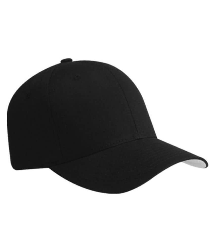 Bolax Black Plain Cotton Caps