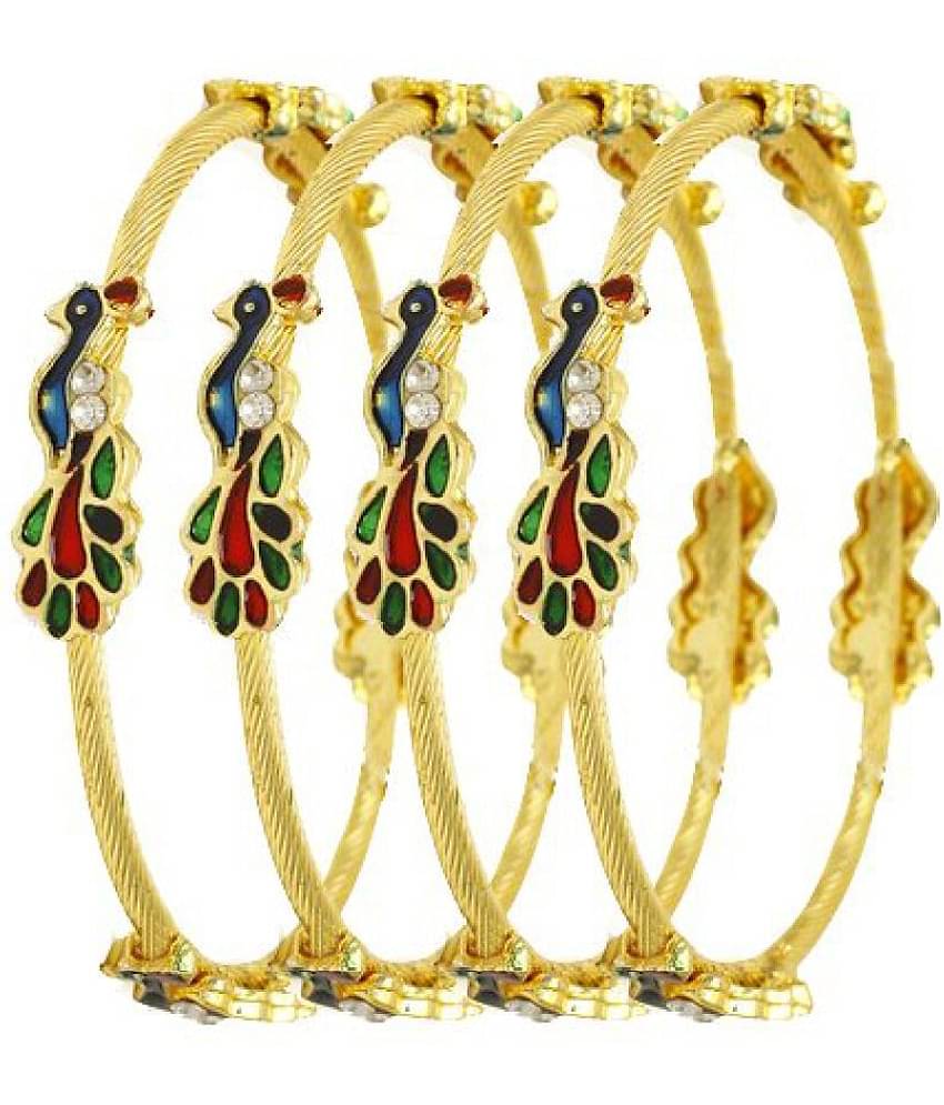 Youbella Pearl & Gold Bracelet Bangle Set For Women (2.6)