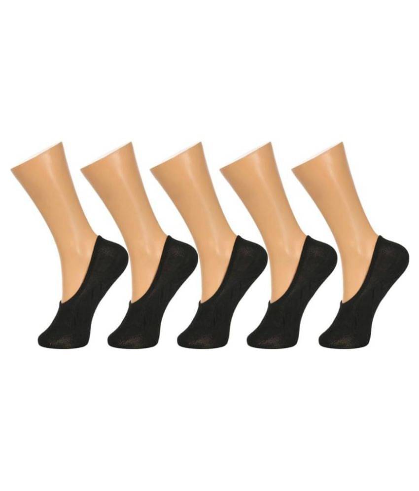     			Tahiro Black Cotton Low Cut Socks - Pack of 5