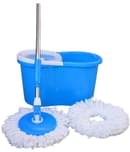 Eco Shopee Best Single Bucket Mop 360 Rotating Floor Cleaning Magic Mop With 2 Refills - Blue