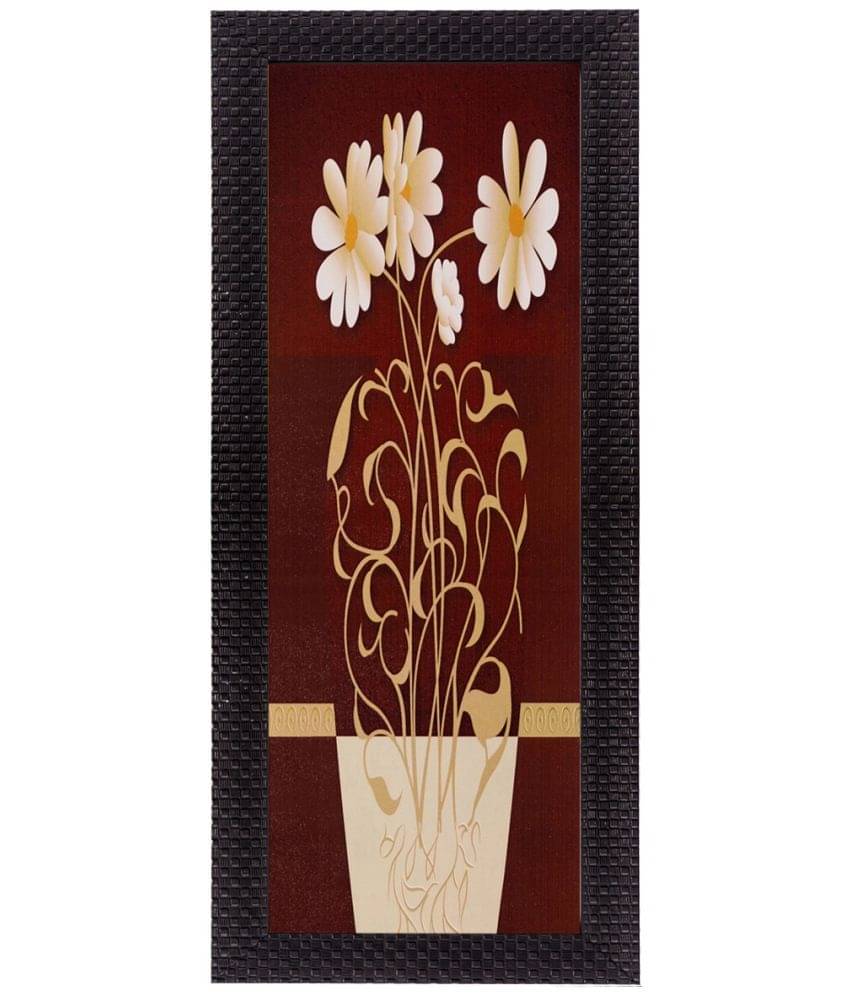     			eCraftIndia Multicoloured Flower Pot UV Wall Art