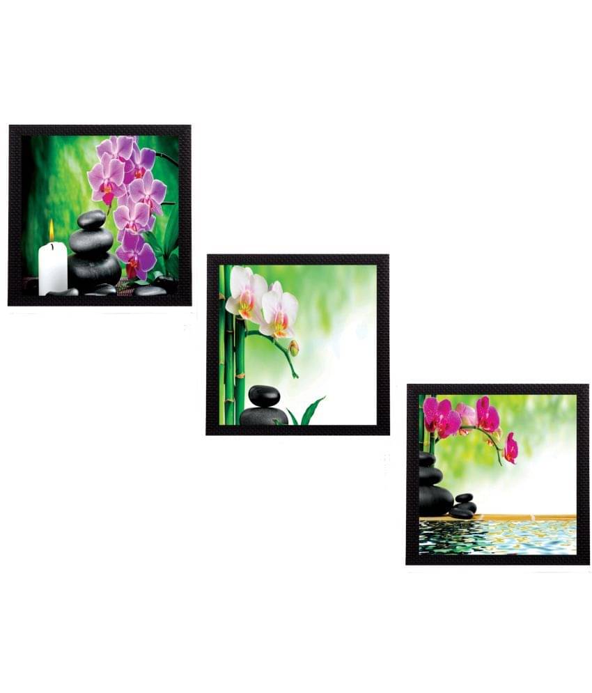 eCraftIndia Set of 3 Colorful Floral Satin Matt Texture UV Art Painting eCraftIndia Set of 3 Colorful Floral Satin Matt Texture UV Art Painting