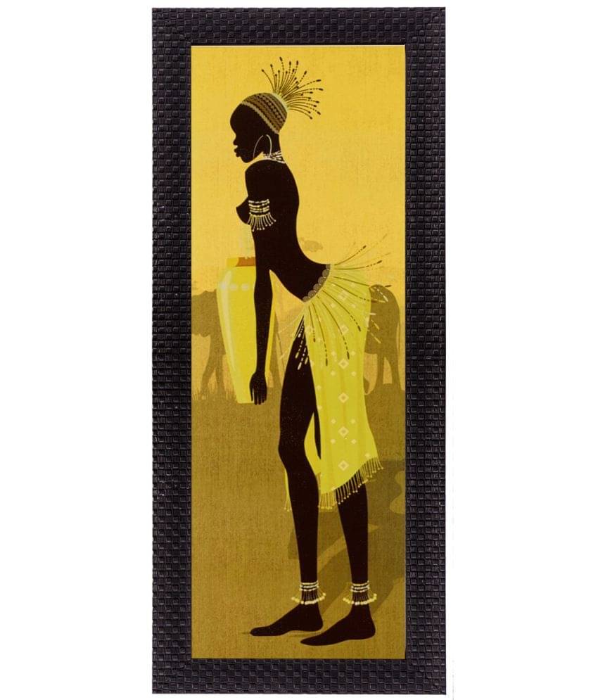 eCraftIndia Multicoloured Tribal Lady UV Framed Wall Art eCraftIndia Multicoloured Tribal Lady UV Framed Wall Art