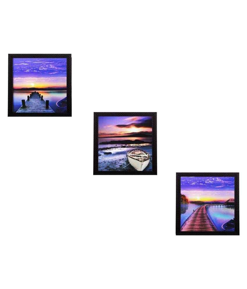 eCraftIndia Multicoloured Set of 3 UV Wall Art eCraftIndia Multicoloured Set of 3 UV Wall Art