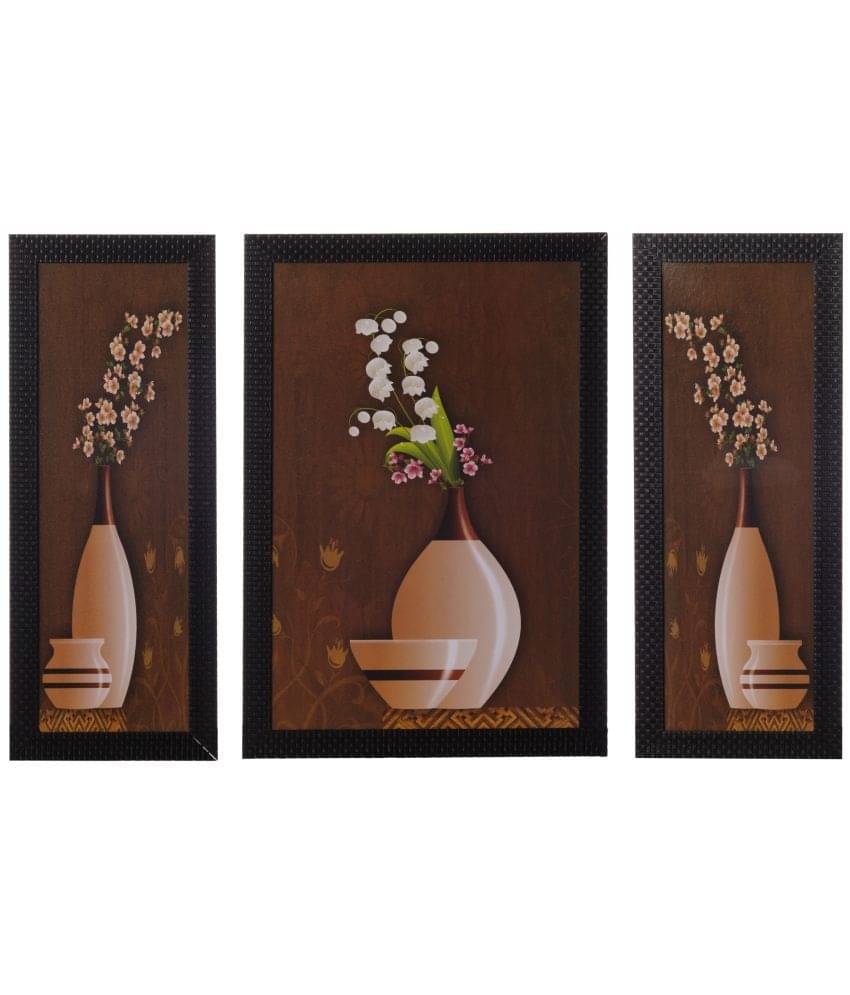     			eCraftIndia Set of 3 Satin Matt Textured Art Painting