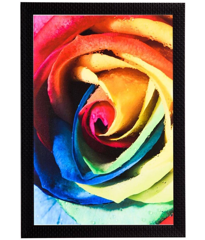     			eCraftIndia Multicoloured Colourful Rose UV Framed Wall Art