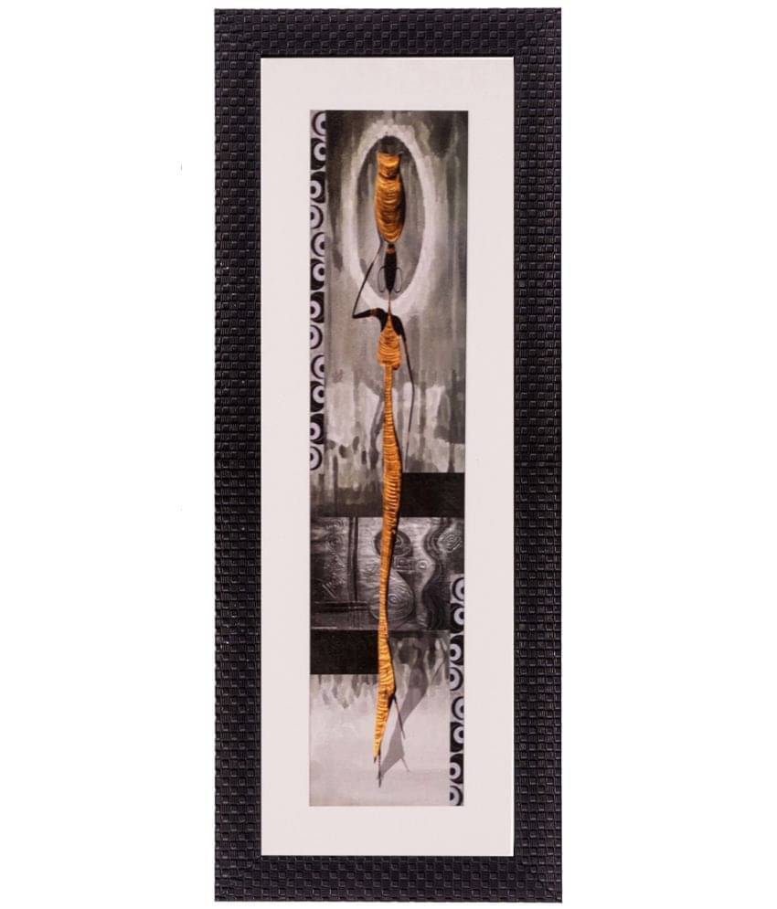 eCraftIndia Multicoloured Tribal Lady UV Framed Wall Art eCraftIndia Multicoloured Tribal Lady UV Framed Wall Art