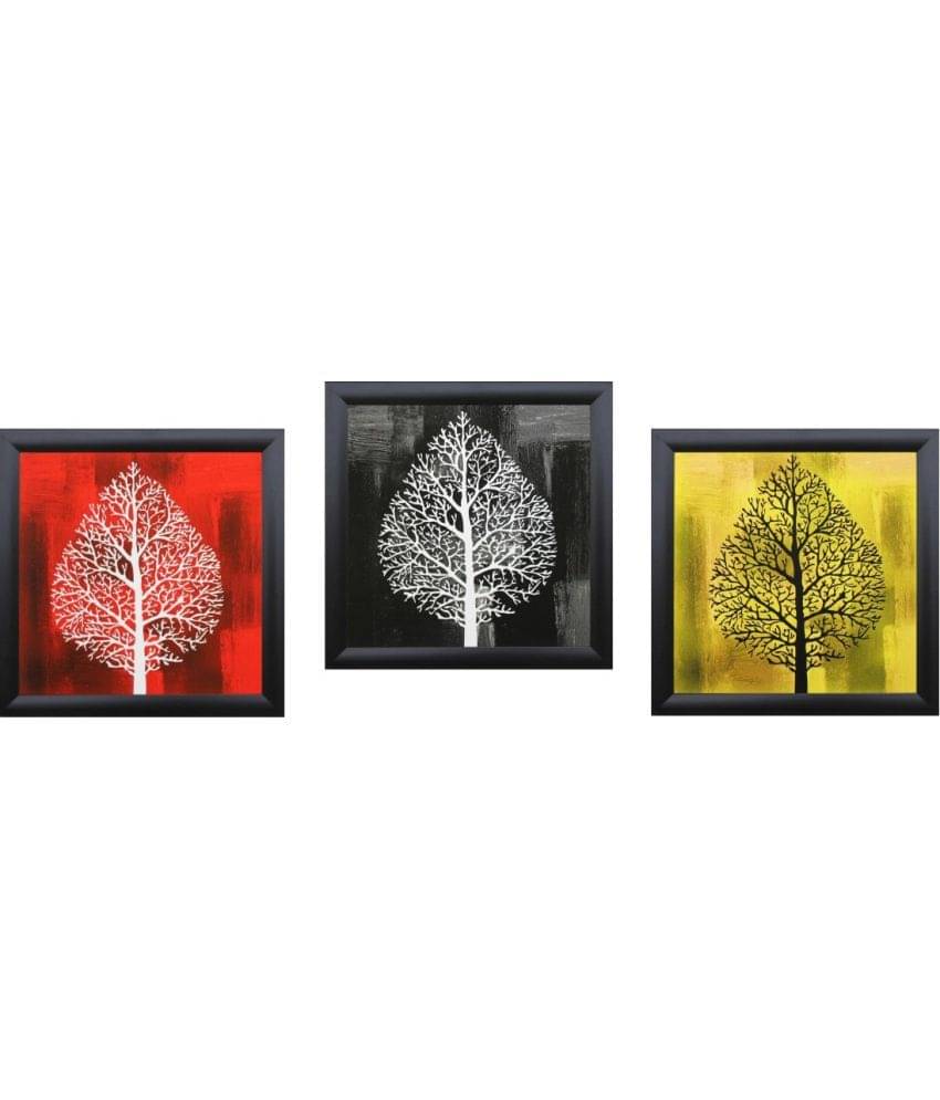     			eCraftIndia Set of 3 Abstract Design Satin Matt Textured UV Art Painting