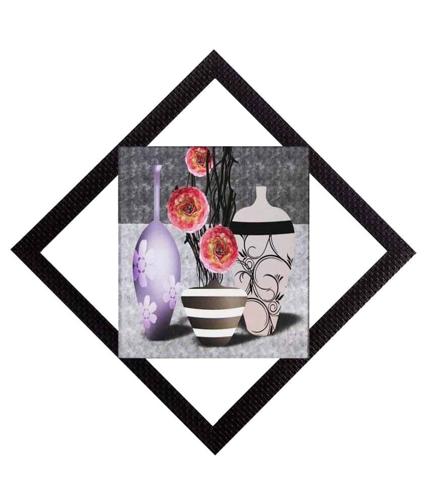 eCraftIndia Multicoloured Floral UV Wall Art eCraftIndia Multicoloured Floral UV Wall Art