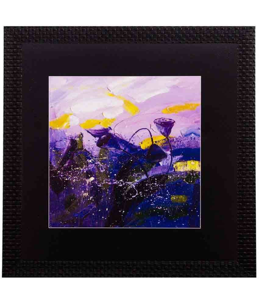     			eCraftIndia Abstract Design Satin Matt Texture Framed UV Art Wood Painting With Frame Single Piece