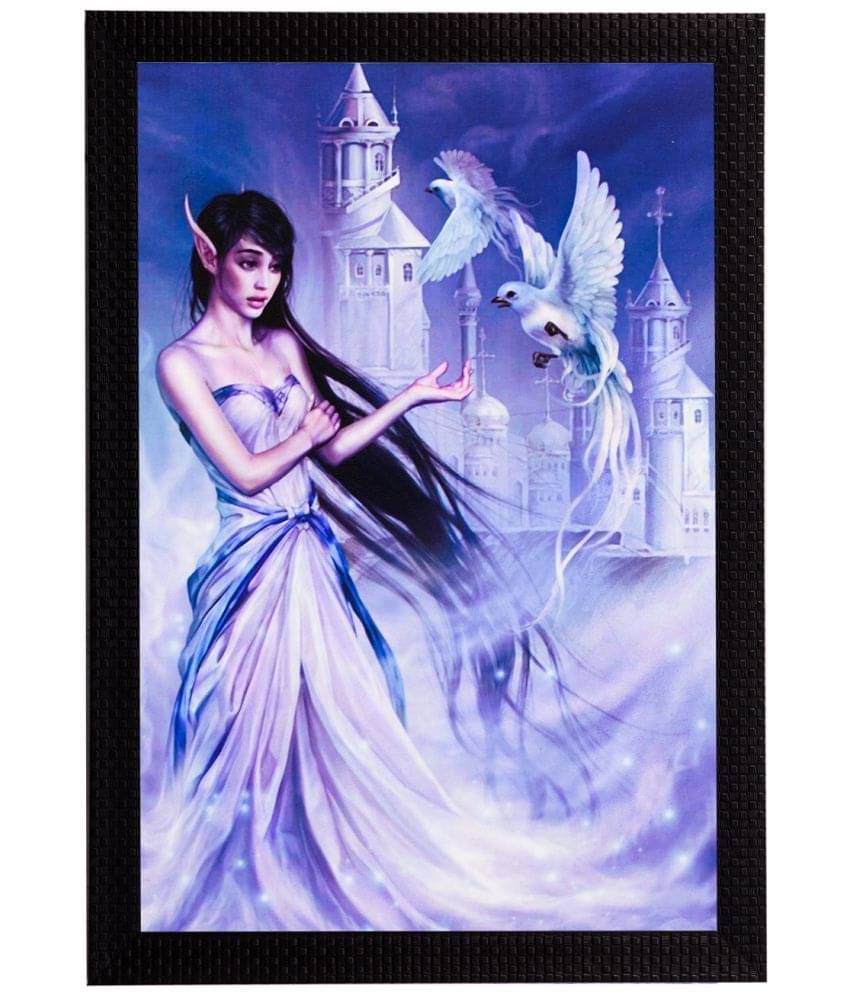     			eCraftIndia Multicoloured Girl UV Wall Painting