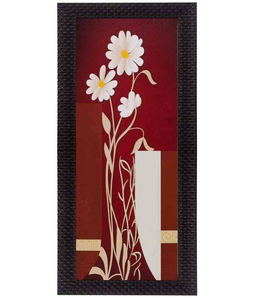 eCraftIndia Botanical Floral Design Wood Painting With Frame Single Piece     			eCraftIndia Botanical Floral Design Wood Painting With Frame Single Piece