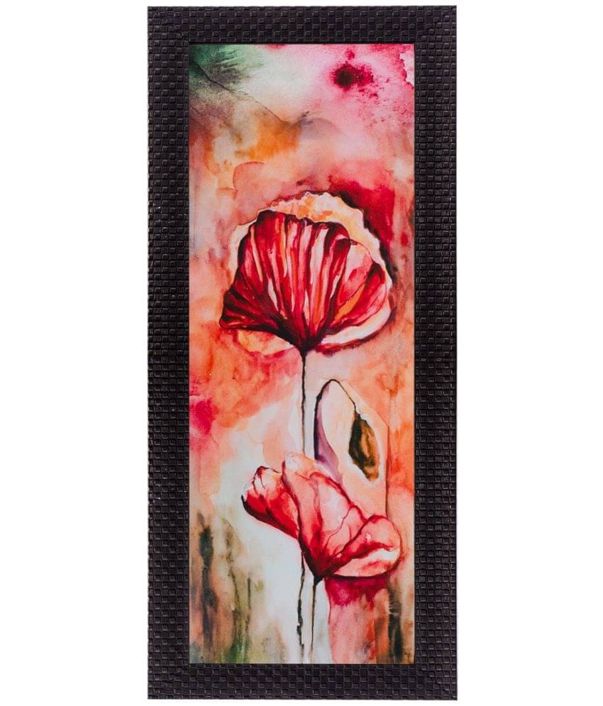 eCraftIndia Botanical Floral Design Wood Painting With Frame Single Piece     			eCraftIndia Botanical Floral Design Wood Painting With Frame Single Piece