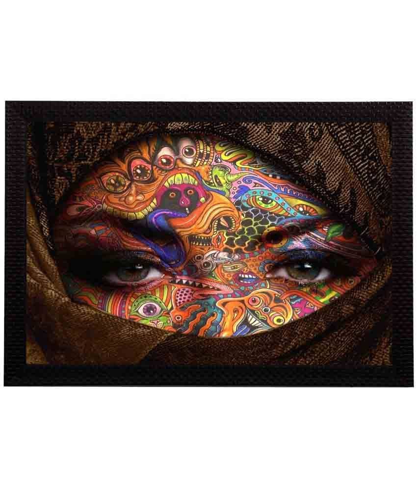     			eCraftIndia Multicoloured Eyes UV Wall Art