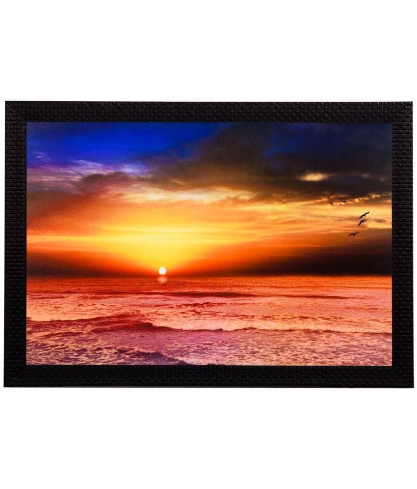 eCraftIndia Multicoloured Sunset Satin Matt Texture Framed Artwork eCraftIndia Multicoloured Sunset Satin Matt Texture Framed Artwork