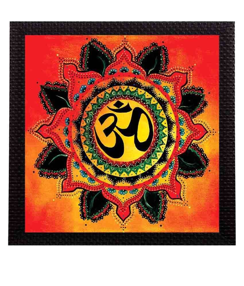 eCraftIndia Red & Yellow Holy Om Satin Matt Texture UV Wall Art     			eCraftIndia Red & Yellow Holy Om Satin Matt Texture UV Wall Art