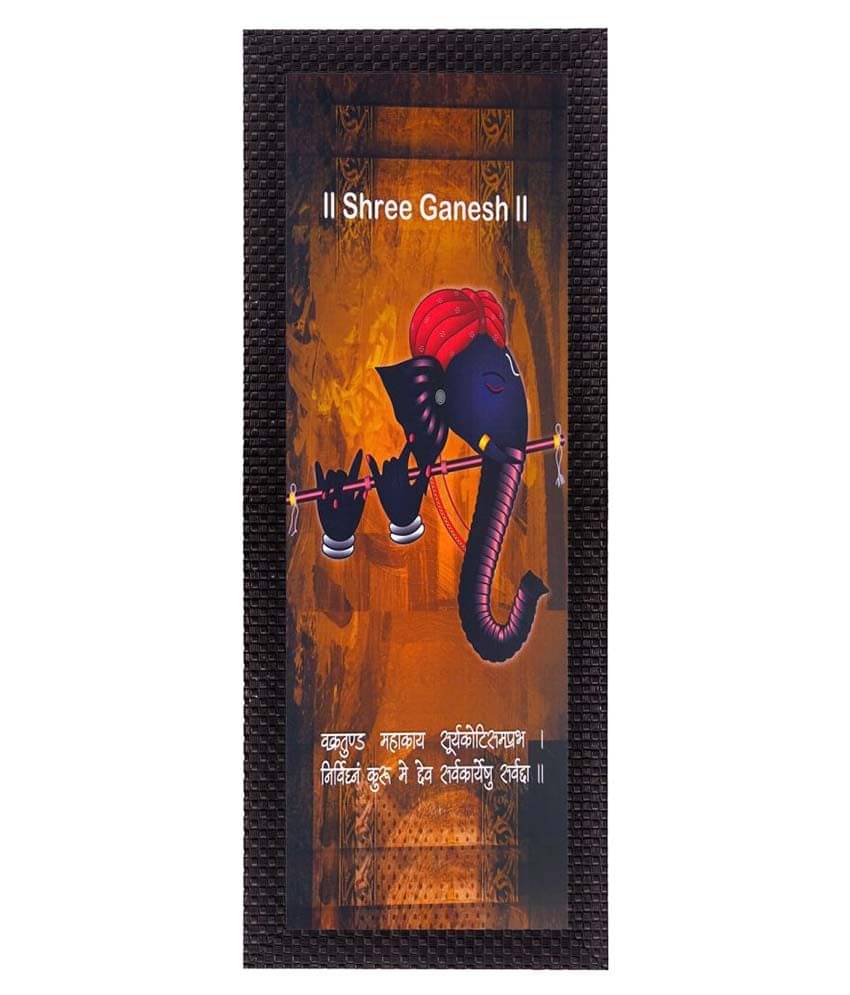     			eCraftIndia Face Of Ganesha Satin Matt Texture UV Art Painting