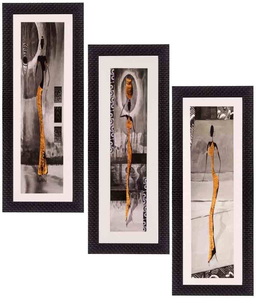 eCraftIndia Multicoloured Set of 3 Tribal UV Wall Art eCraftIndia Multicoloured Set of 3 Tribal UV Wall Art