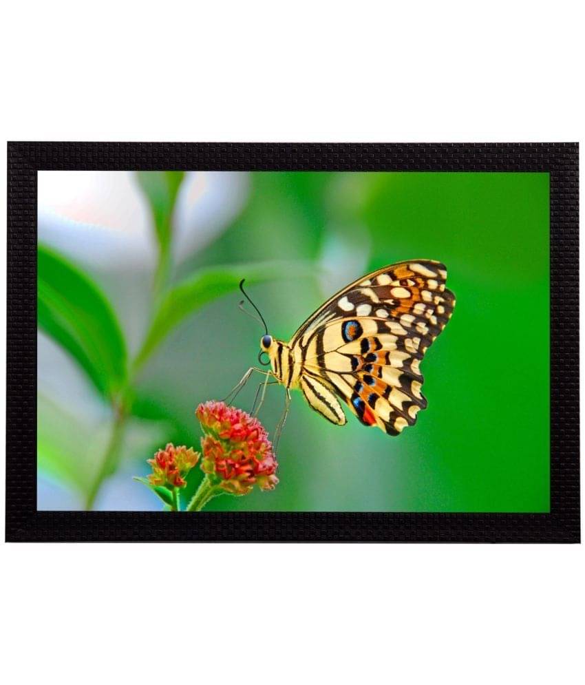     			eCraftIndia Multicoloured Flower & Butterfly UV Wall Art