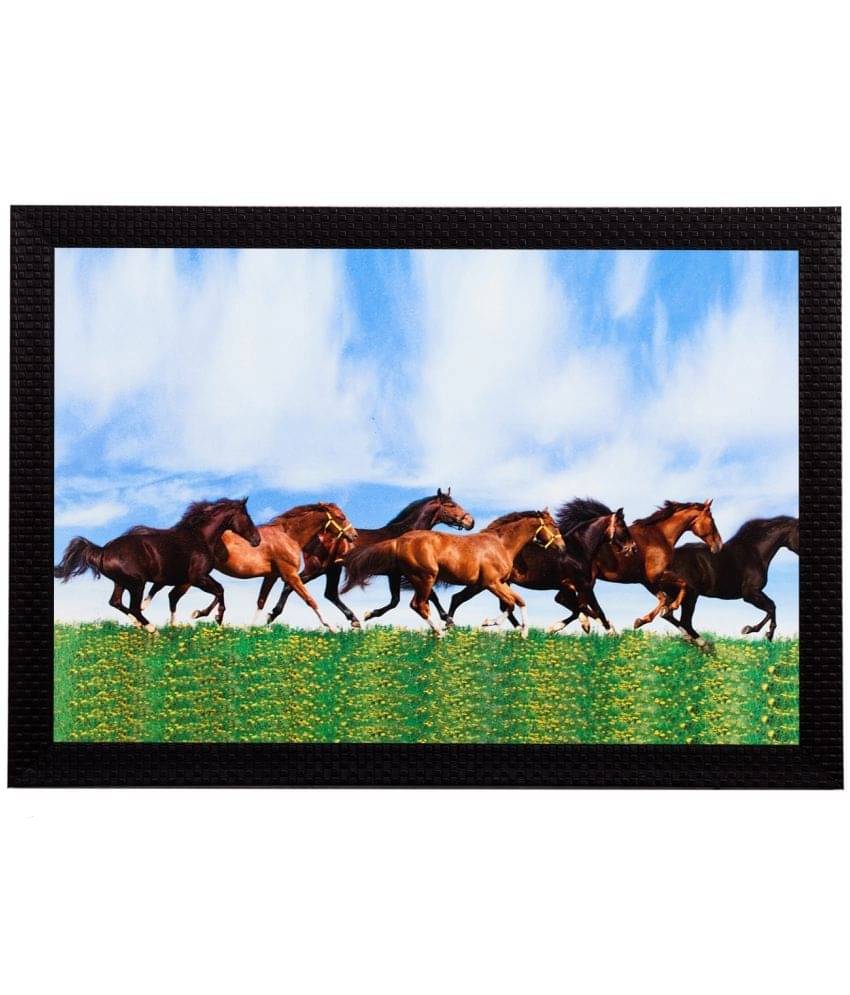     			eCraftIndia Multicoloured Horses UV Wall Painting