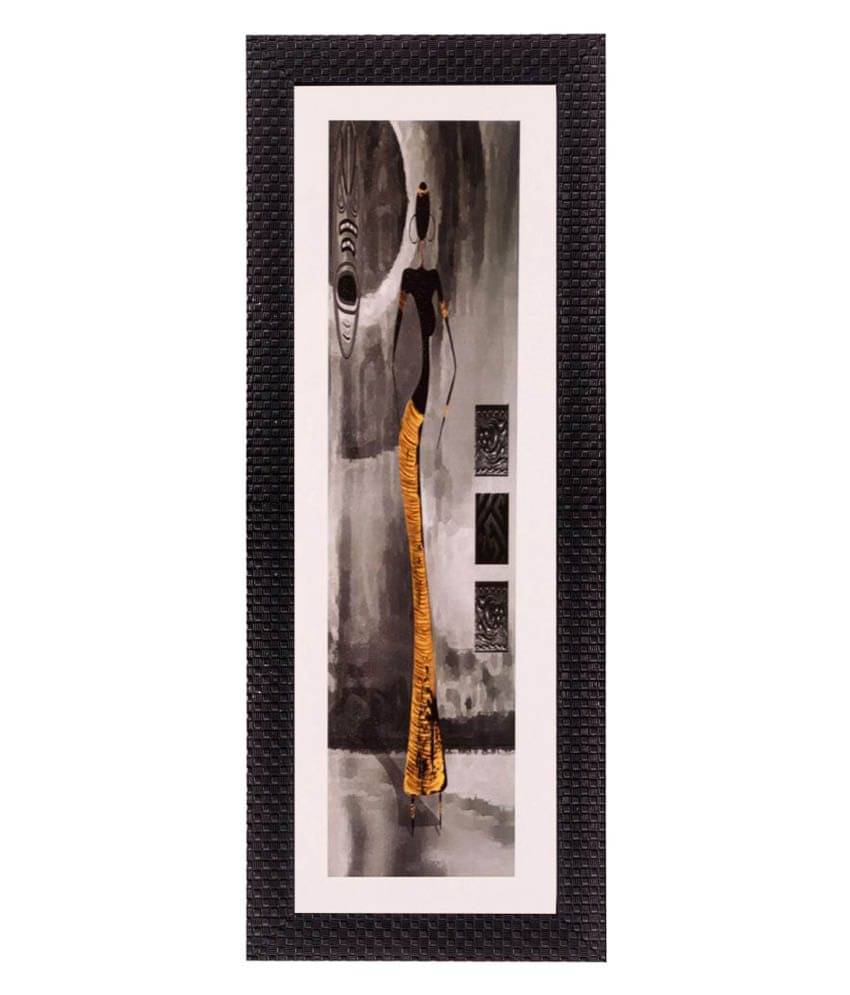     			eCraftIndia Multicoloured Tribal Lady UV Framed Wall Art