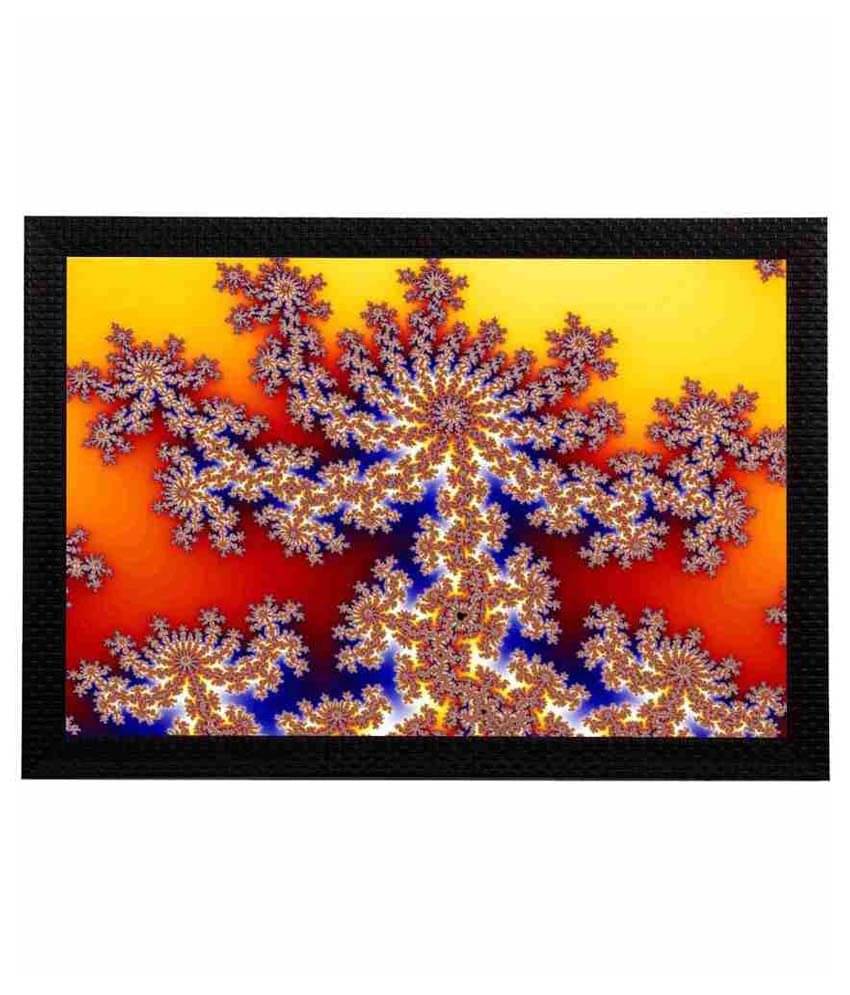     			eCraftIndia Multicoloured Floral UV Wall Art
