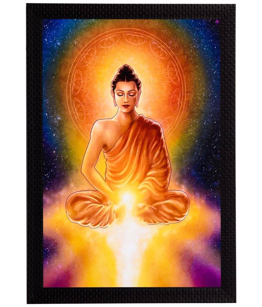 eCraftIndia Multicoloured Meditating Buddha & Light Satin Matt Textured Framed Artwork eCraftIndia Multicoloured Meditating Buddha & Light Satin Matt Textured Framed Artwork