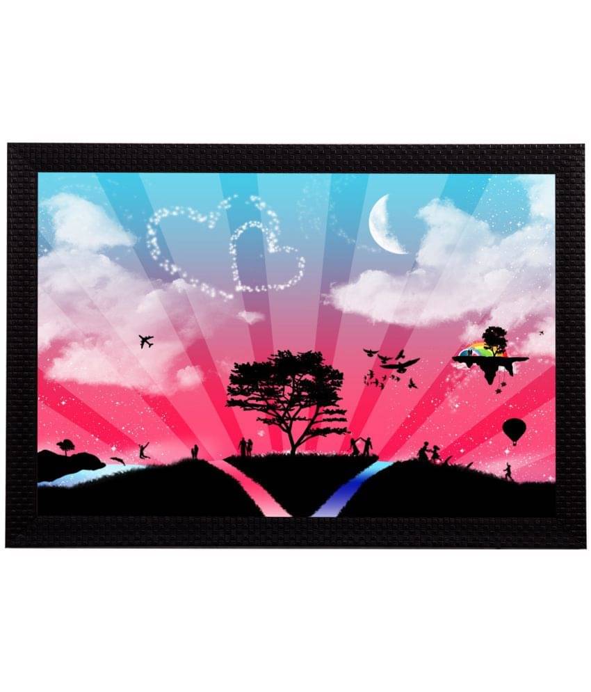 eCraftIndia Multicoloured Love Framed UV Wall Painting eCraftIndia Multicoloured Love Framed UV Wall Painting