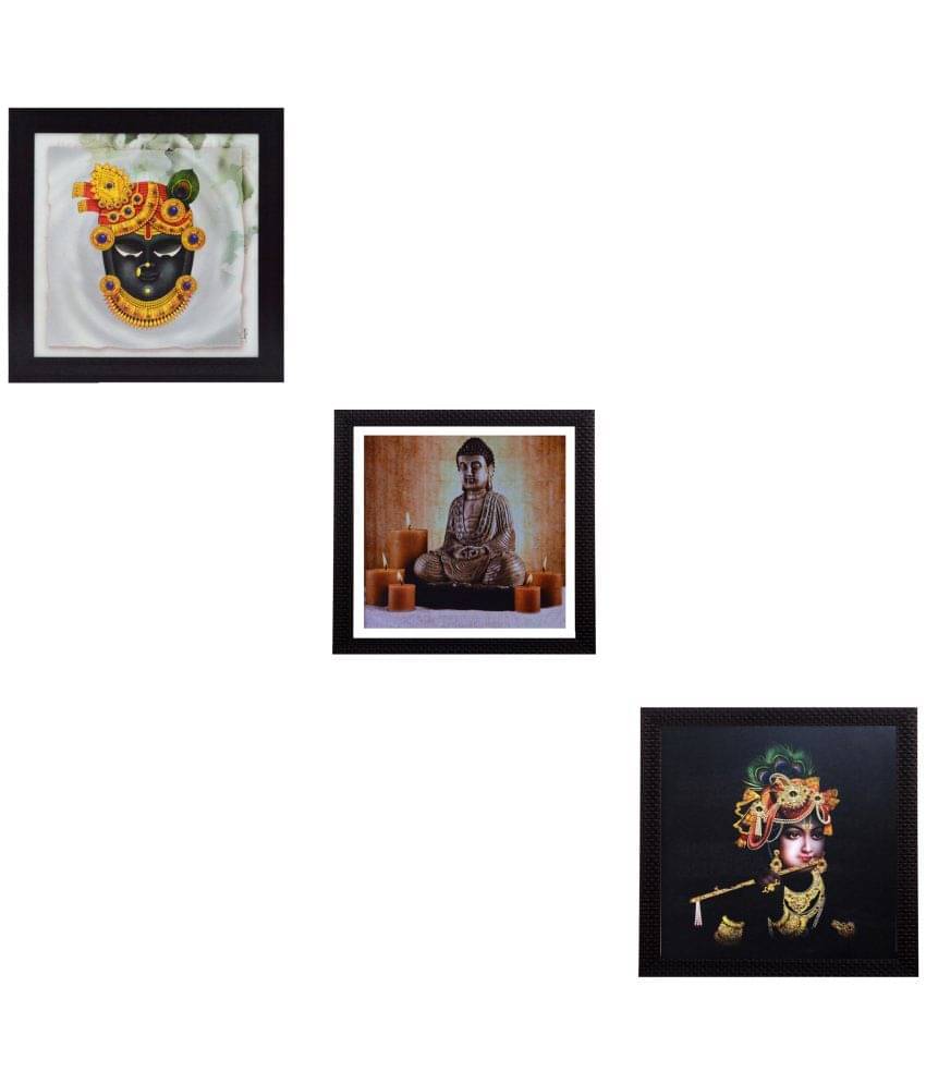 eCraftIndia Multicoloured Set of 3 Religious UV Wall Art eCraftIndia Multicoloured Set of 3 Religious UV Wall Art