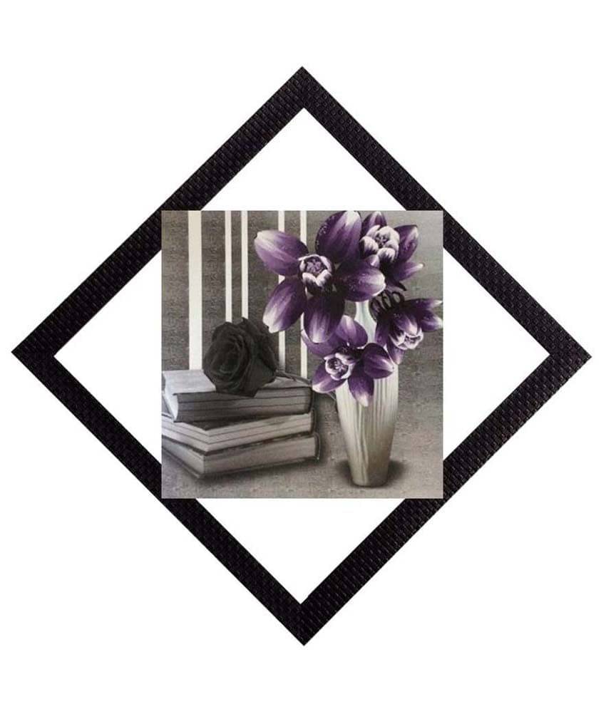 eCraftIndia Grey & Purple Vase & Books UV Wall Art eCraftIndia Grey & Purple Vase & Books UV Wall Art