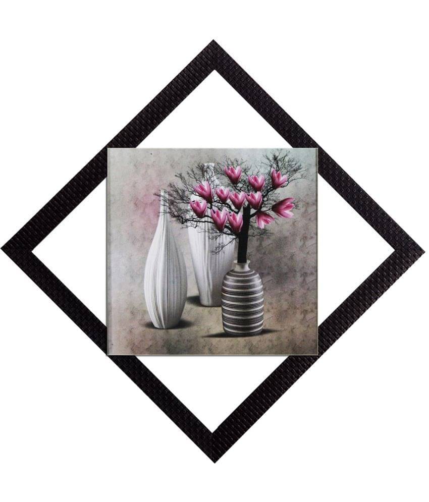     			eCraftIndia Multicoloured Floral UV Wall Art