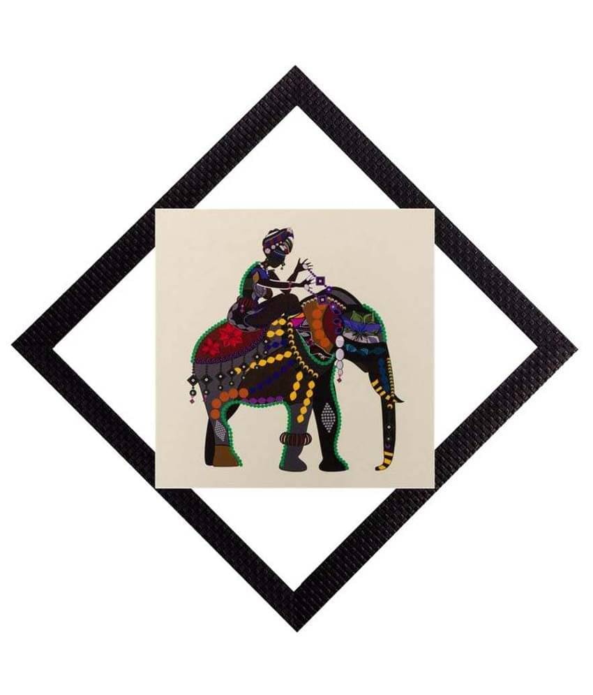     			eCraftIndia Multicoloured Elephant UV Wall Art