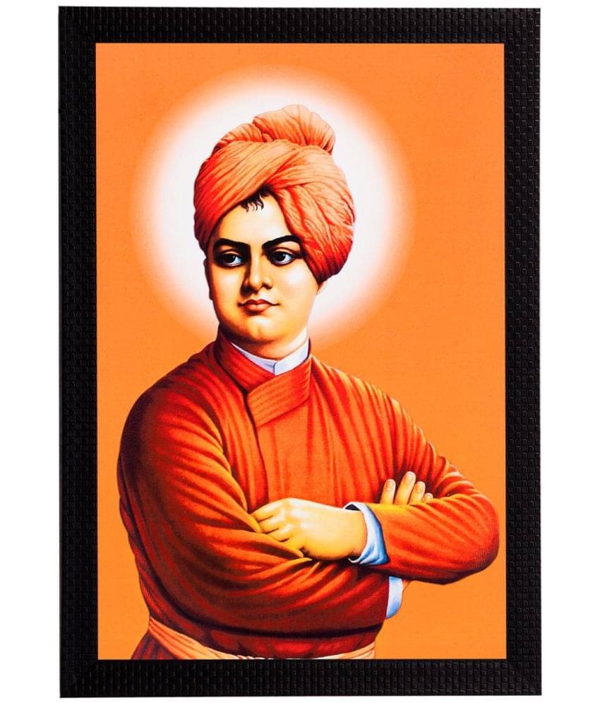 eCraftIndia Multicoloured Swami Vivekananda Satin Matt Texture Framed Artwork eCraftIndia Multicoloured Swami Vivekananda Satin Matt Texture Framed Artwork