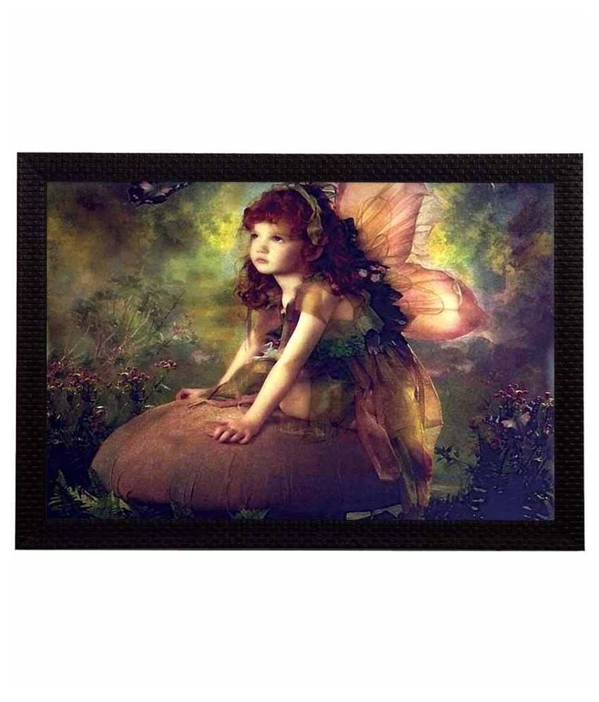     			eCraftIndia Multicoloured Little Angel UV Wall Art