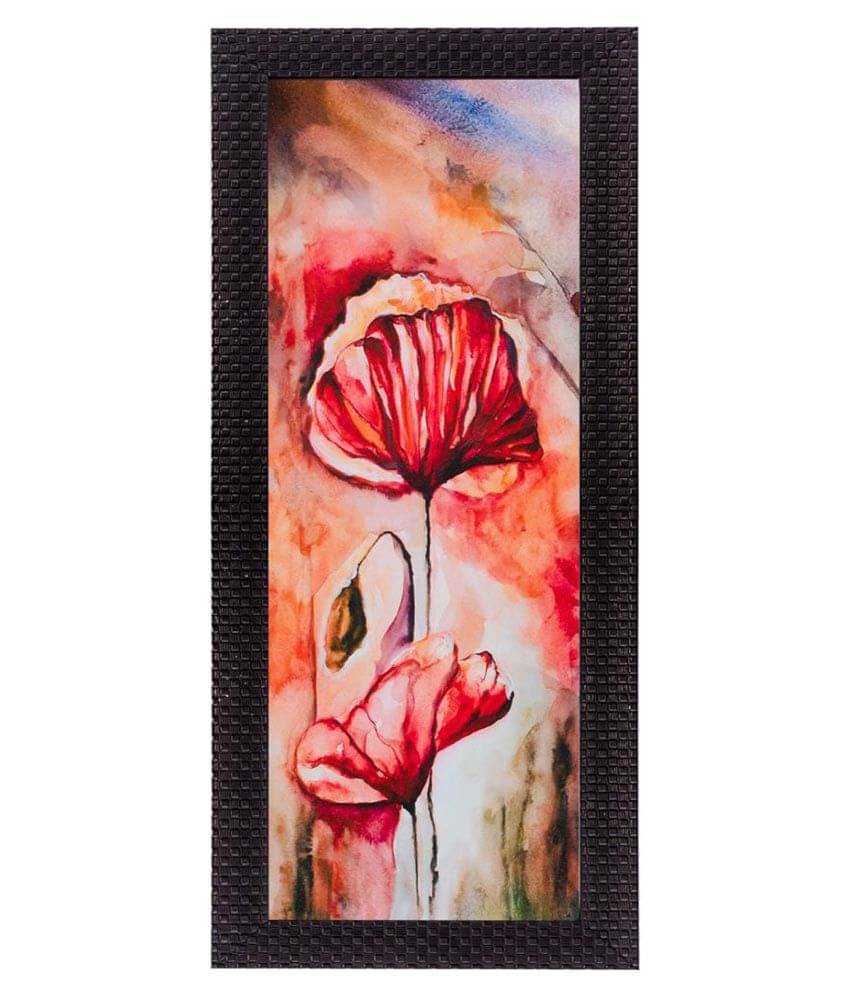 eCraftIndia Botanical Floral Design Satin Matt Texture Framed UV Art Multicolor Wood Painting With Frame Single Piece eCraftIndia Botanical Floral Design Satin Matt Texture Framed UV Art Multicolor Wood Painting With Frame Single Piece