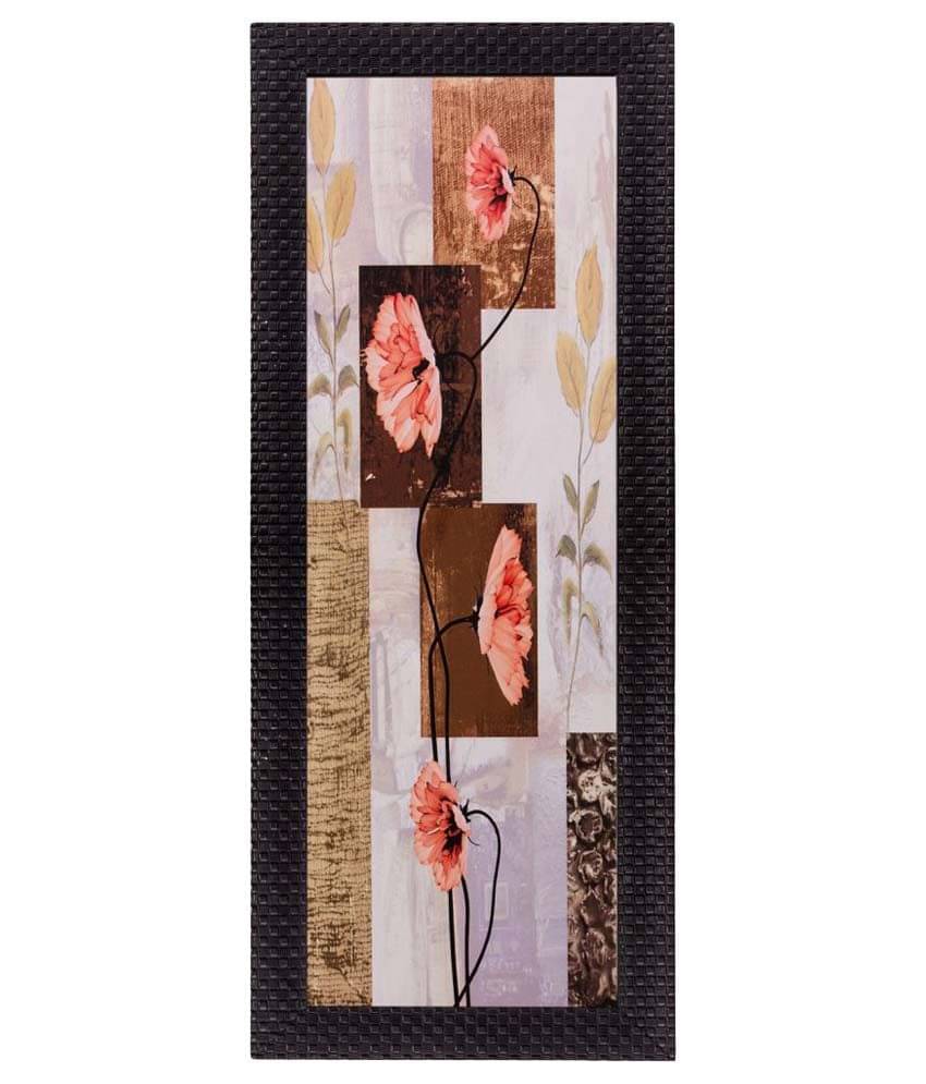 eCraftIndia Botanical Floral Satin Matt Texture Framed UV Art Wood Painting With Frame Single Piece eCraftIndia Botanical Floral Satin Matt Texture Framed UV Art Wood Painting With Frame Single Piece
