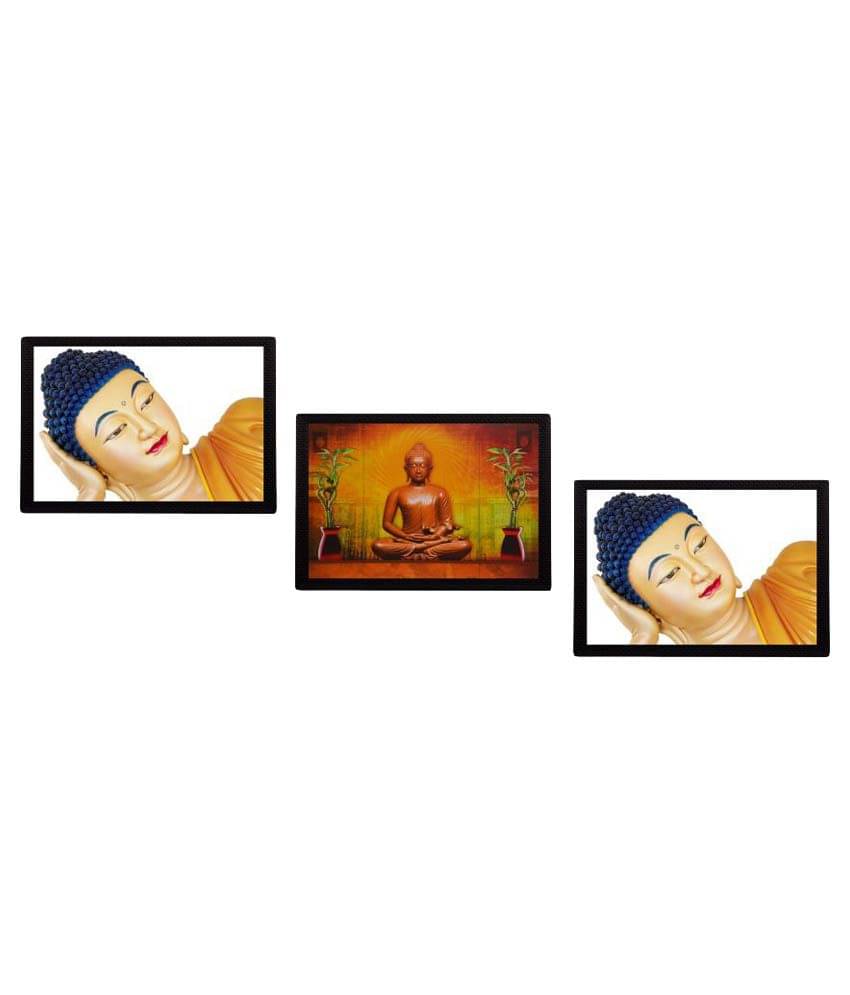 eCraftIndia Set of 3 Holy Lord Buddha Satin Matt Texture UV Art Painting     			eCraftIndia Set of 3 Holy Lord Buddha Satin Matt Texture UV Art Painting