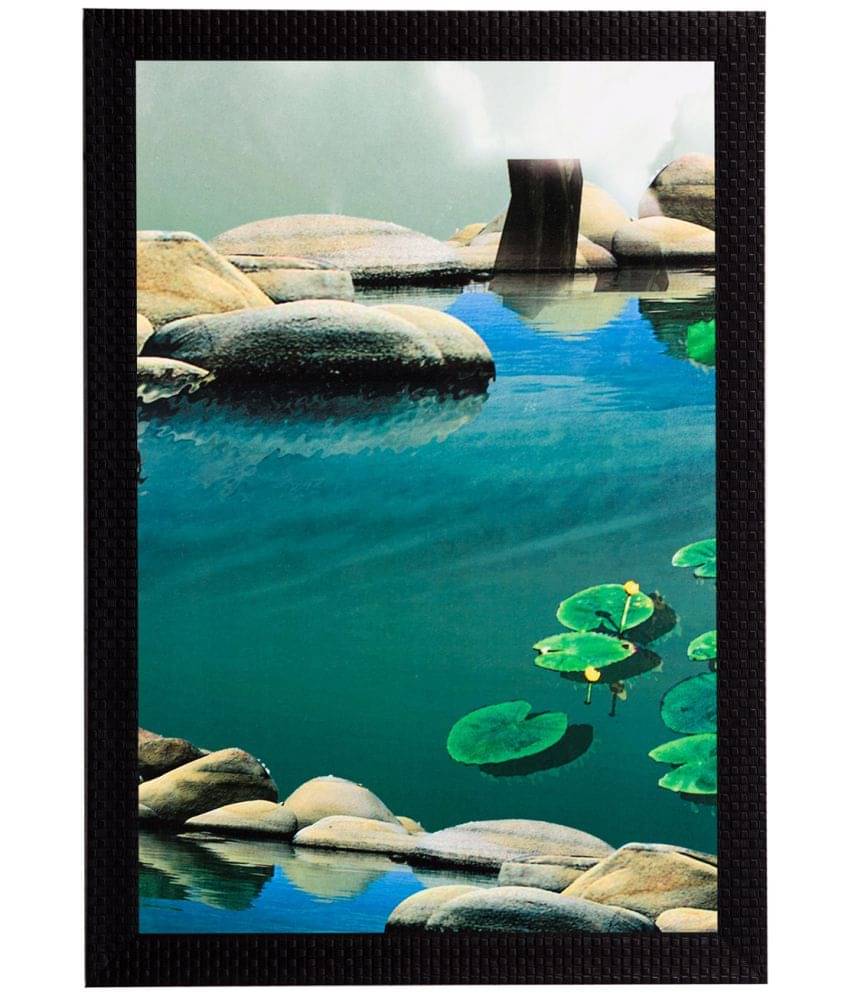     			eCraftIndia Multicoloured River Bank Satin Matt Textured UV Framed Wall Painting