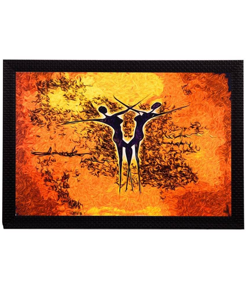     			eCraftIndia Multicoloured Dance Abstract UV Framed Wall Painting