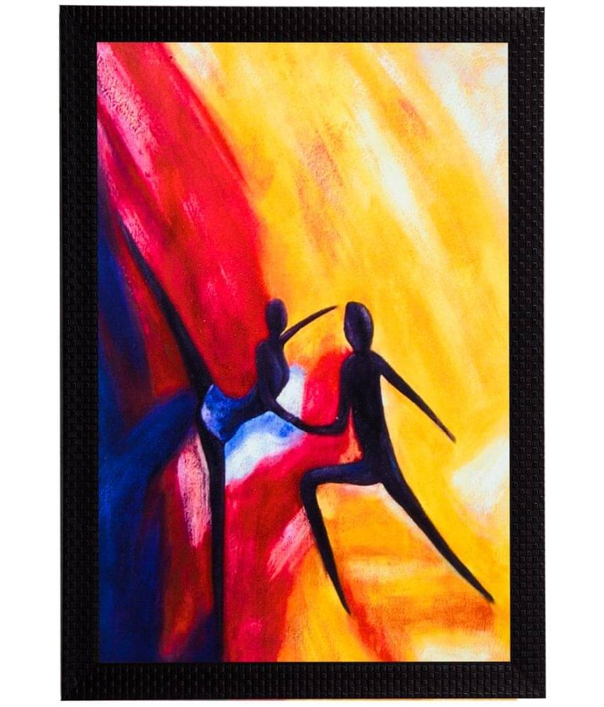 eCraftIndia Multicoloured Dancing Figurine Framed UV Wall Painting eCraftIndia Multicoloured Dancing Figurine Framed UV Wall Painting