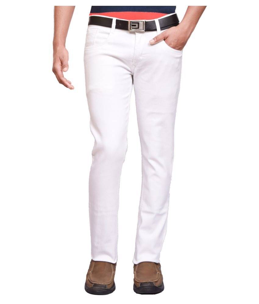     			British Terminal White Slim Jeans