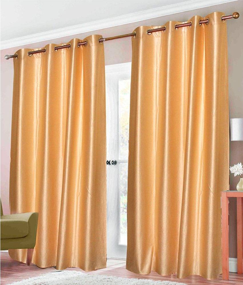 Idoleshop Set of 2 Door Eyelet Curtains Plain Gold Idoleshop Set of 2 Door Eyelet Curtains Plain Gold