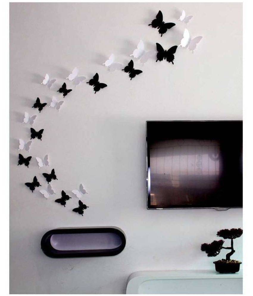     			Jaamso Royals Butterfly PVC Multicolour Wall Stickers